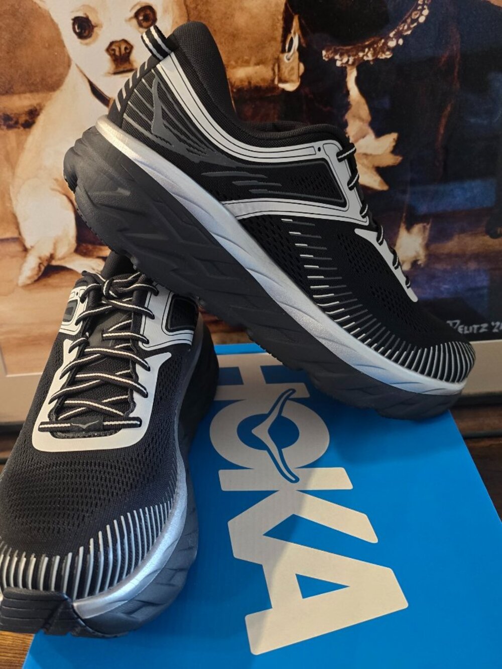 HOKA Bondi 7 Men's Stealth Tech Black / Stardust 1110518 / BKSTR Sz 11 US NEW